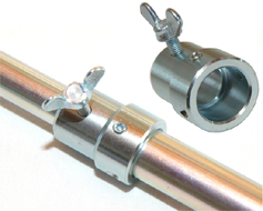 Accessoire, embout ou raccord pour réaliser facilement une perche télescopique avec des tubes standard (acier, alu...) du commerce diamètre 20 mm et 25 mm